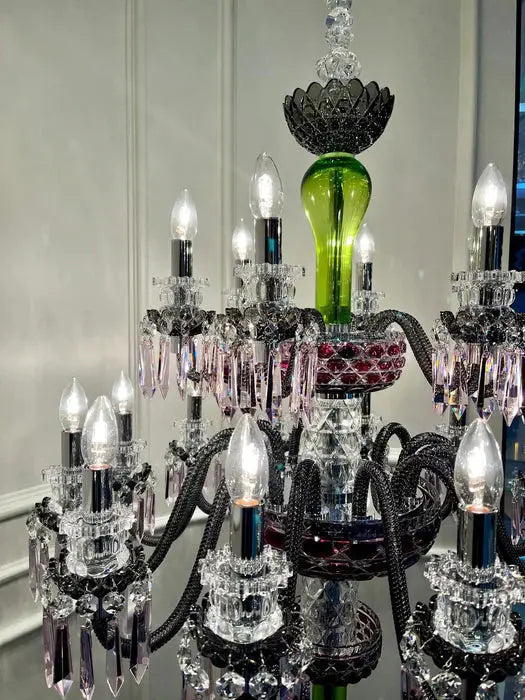 Elegant 18-Light Multicolor Crystal Floor Lamp Cachandeliers