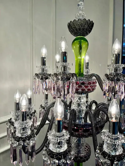 Elegant 18-Light Multicolor Crystal Floor Lamp Cachandeliers
