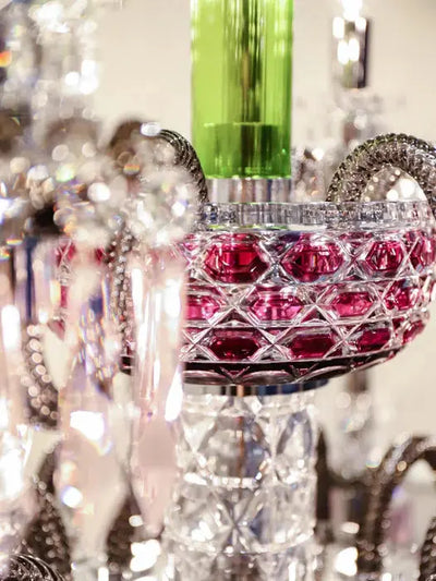 Elegant 18-Light Multicolor Crystal Floor Lamp Cachandeliers