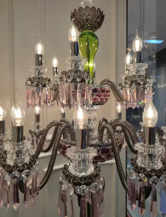 Elegant 18-Light Multicolor Crystal Floor Lamp Cachandeliers