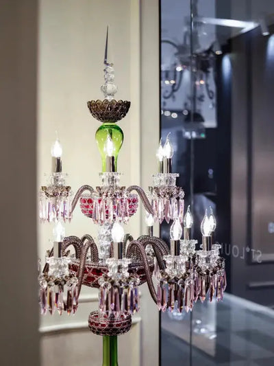 Elegant 18-Light Multicolor Crystal Floor Lamp Cachandeliers