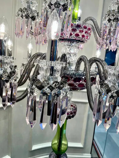 Elegant 18-Light Multicolor Crystal Floor Lamp Cachandeliers
