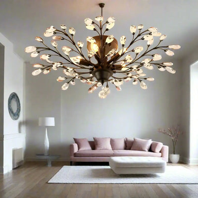 Seraphine | Flower Crystal Vintage Ceiling Light Cachandeliers