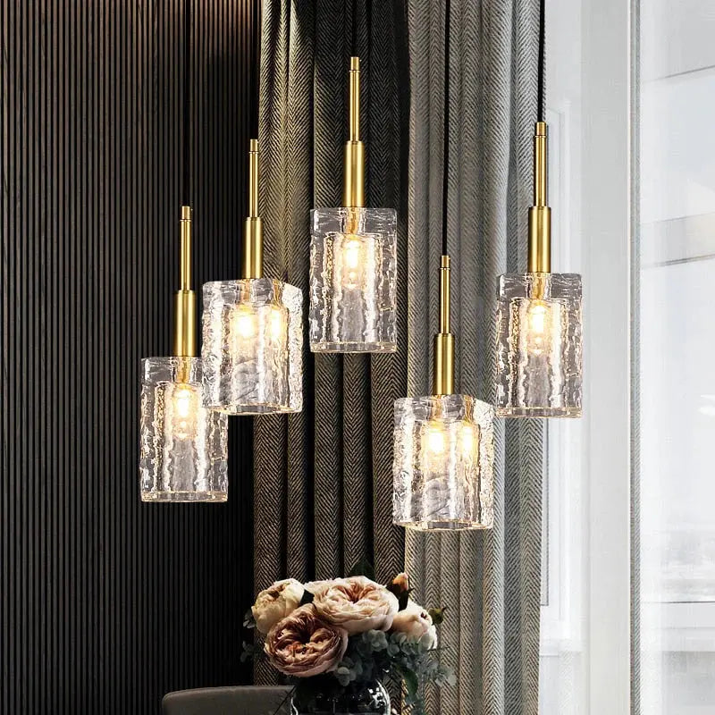 Velira | Vintage Gold & Crystal Glass Pendant Light – Timeless Elegance Cachandeliers